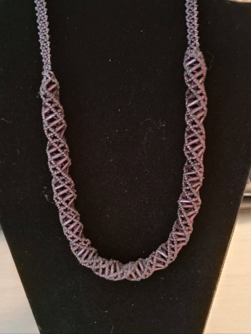 Handcrafted Purple Beaded Twist Necklace - Women Jewelry